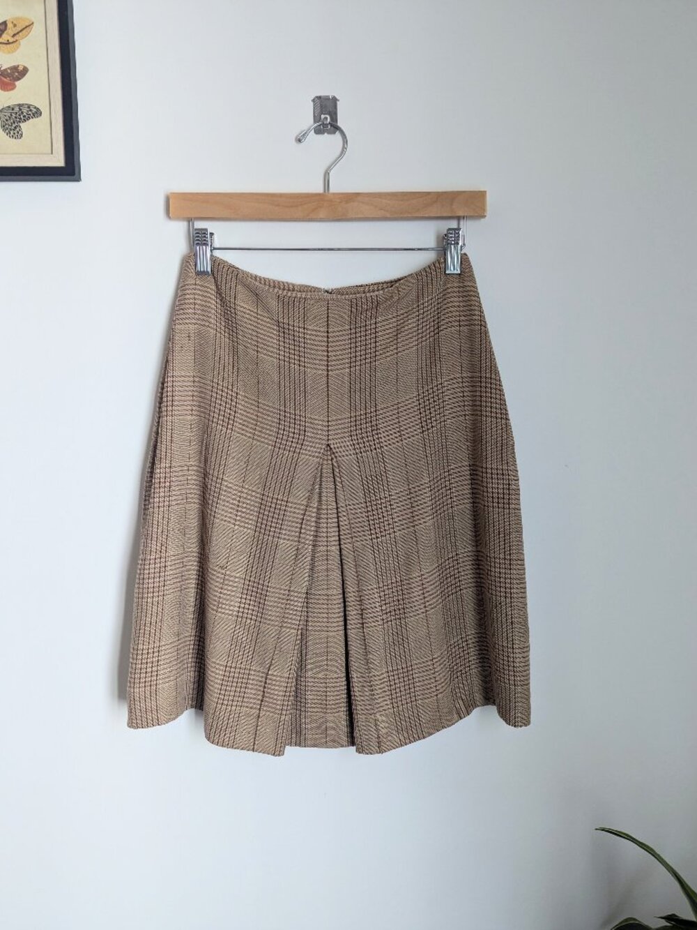 Banana Republic Vintage Plaid Pleated Mini Skirt Brown Size 0